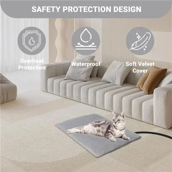 Cat Bed Heated Cat Bed for Indoor Cats & Small Dogs, Waterproof Dog - Picture 3 of 7
